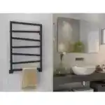 Полотенцесушитель GUARDO DIAGONALE 800x532 с 7 перекладинами черный матовый RAL 9005 (водяной)