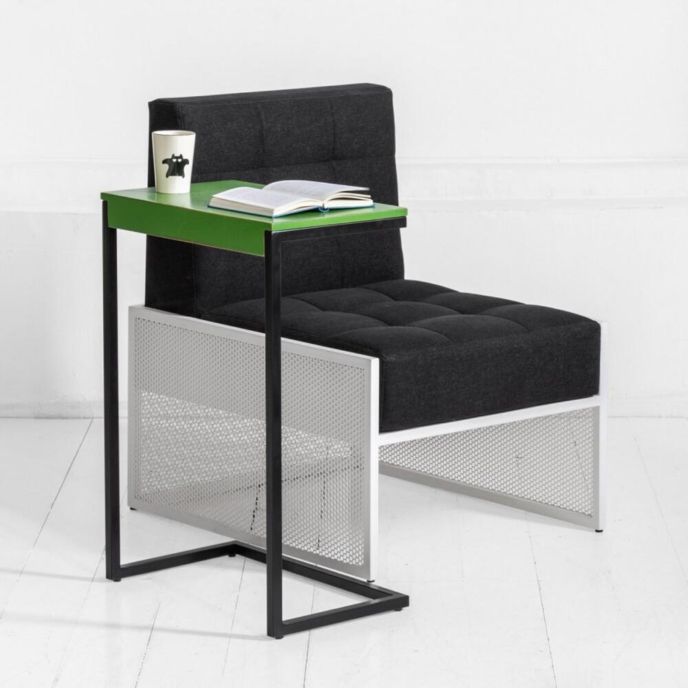 Приставной столик стройняшка фанера винтажный зеленый archpole
