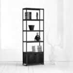 Стеллаж с ящиком минимализм фанера-винтажный черный ARCHPOLE