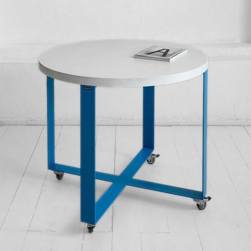 Стол обеденный round crosstripe фанера-винтажный белый ARCHPOLE Стол обеденный round crosstripe фанера-винтажный белый ARCHPOLE