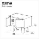 Прикроватная тумба mirror s фанера-винтажный черный ARCHPOLE