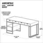 Стол рабочий боксёр фанера — винтажный белый ARCHPOLE