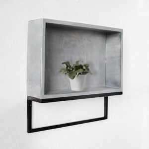 Полка минимализм с коробом фанера-винтажный серый ARCHPOLE