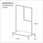 Рейл для одежды с полкой минимализм c фанера — винтажный синий ARCHPOLE