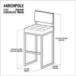 Стул барный шоколадная луна кожа черная ARCHPOLE