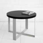 Стол журнальный round crosstripe фанера-винтажный черный ARCHPOLE