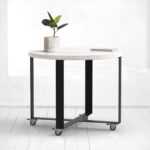 Стол обеденный round crosstripe фанера-винтажный белый ARCHPOLE
