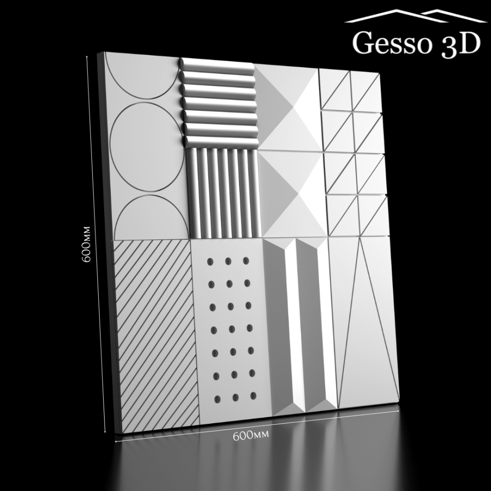 Гипсовая панель domino 2 gesso 3d