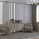 Гипсовая 3D панель Рейка широкая Gesso 3D