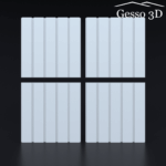 Гипсовая 3D панель Рейка широкая Gesso 3D