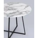 Стол обеденный Дакота 100*100 белый мрамор ножки черные УТ000038565 Stool Group