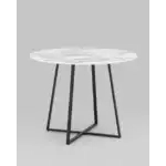 Стол обеденный Дакота 100*100 белый мрамор ножки черные УТ000038565 Stool Group