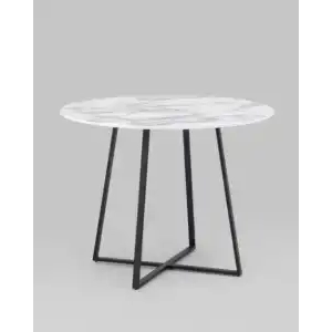 Стол обеденный Дакота 100*100 белый мрамор ножки черные УТ000038565 Stool Group