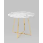 Стол обеденный Дакота 100*100 белый мрамор ножки золото УТ000036110 Stool Group