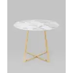 Стол обеденный Дакота 100*100 белый мрамор ножки золото УТ000036110 Stool Group