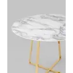 Стол обеденный Дакота 100*100 белый мрамор ножки золото УТ000036110 Stool Group