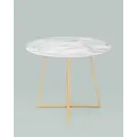 Стол обеденный Дакота 100*100 белый мрамор ножки золото УТ000036110 Stool Group