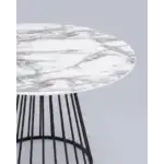 Стол обеденный Ливерпуль 110*110 белый мрамор черная ножка УТ000038564 Stool Group