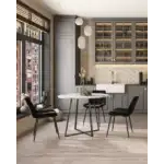 Стол обеденный Дакота 100*100 белый мрамор ножки черные УТ000038565 Stool Group