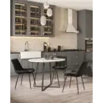 Стол обеденный Дакота 100*100 белый мрамор ножки черные УТ000038565 Stool Group