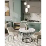 Стол обеденный Ливерпуль 110*110 белый мрамор черная ножка УТ000038564 Stool Group