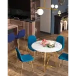 Стол обеденный Дакота 100*100 белый мрамор ножки золото УТ000036110 Stool Group