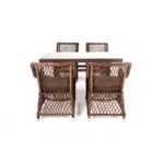Латте–140 L обеденная группа плетеная, цвет коричневый LCL4T-5-SET brown