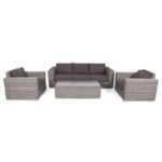 Боно лаунж-зона из искусственного ротанга, цвет серый BS3C2T-4-SET gray