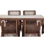 Латте обеденная группа плетеная, цвет коричневый LC6T-7-SET brown