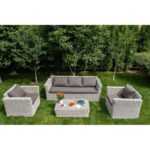 Капучино лаунж-зона из искусственного ротанга, цвет бежевый KS3C2T-4-SET beige