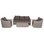 Фабриция лаунж-зона из искусственного ротанга, цвет серый FS3C2T-4-SET gray