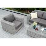 Боно лаунж-зона из искусственного ротанга, цвет серый BS3C2T-4-SET gray