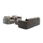 Боно лаунж-зона из искусственного ротанга, цвет графит BS3C2T-4-SET graphite