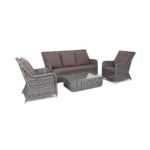 Гляссе лаунж-зона из искусственного ротанга, цвет графит GS3C2T-4-SET graphite