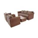 Капучино лаунж-зона из искусственного ротанга, цвет коричневый KS3С2T-4-SET brown