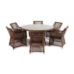 Эспрессо–150 L обеденная группа плетеная, цвет коричневый ECL6T-7-SET brown