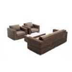 Боно лаунж-зона из искусственного ротанга, цвет коричневый BS3C2T-4-SET brown