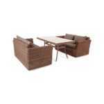 Мокко обеденная группа плетеная из ротанга, цвет коричневый MS22T-3-SET brown