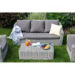 Фабриция лаунж-зона из искусственного ротанга, цвет серый FS3C2T-4-SET gray