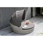 Стильяно плетеная кровать круглая, цвет бежевый YH-L618W beige