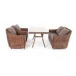 Кон Панна обеденная группа плетеная, цвет коричневый KPS2C2T-4-SET brown