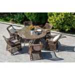 Эспрессо–150 L обеденная группа плетеная, цвет коричневый ECL6T-7-SET brown