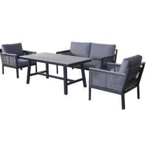 Сан Ремо комплект садовый для лаунж-зоны серый SRS2C2T-4-SET grey