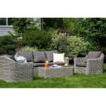 Фабриция лаунж-зона из искусственного ротанга, цвет серый FS3C2T-4-SET gray