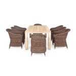 Арбаро С обеденная группа садовая, цвет коричневый ARBC8T-9-SET brown