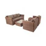 Капучино лаунж-зона из искусственного ротанга, цвет коричневый KS3С2T-4-SET brown