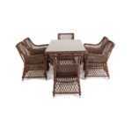 Латте обеденная группа плетеная, цвет коричневый LC6T-7-SET brown