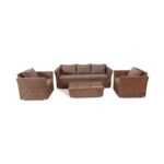 Капучино лаунж-зона из искусственного ротанга, цвет коричневый KS3С2T-4-SET brown