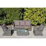 Гляссе кресло плетеное из искусственного ротанга, цвет графит YH-C1579W-2 graphite
