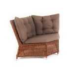Бергамо плетеный угловой диванный модуль, цвет коричневый YH-C2599W brown